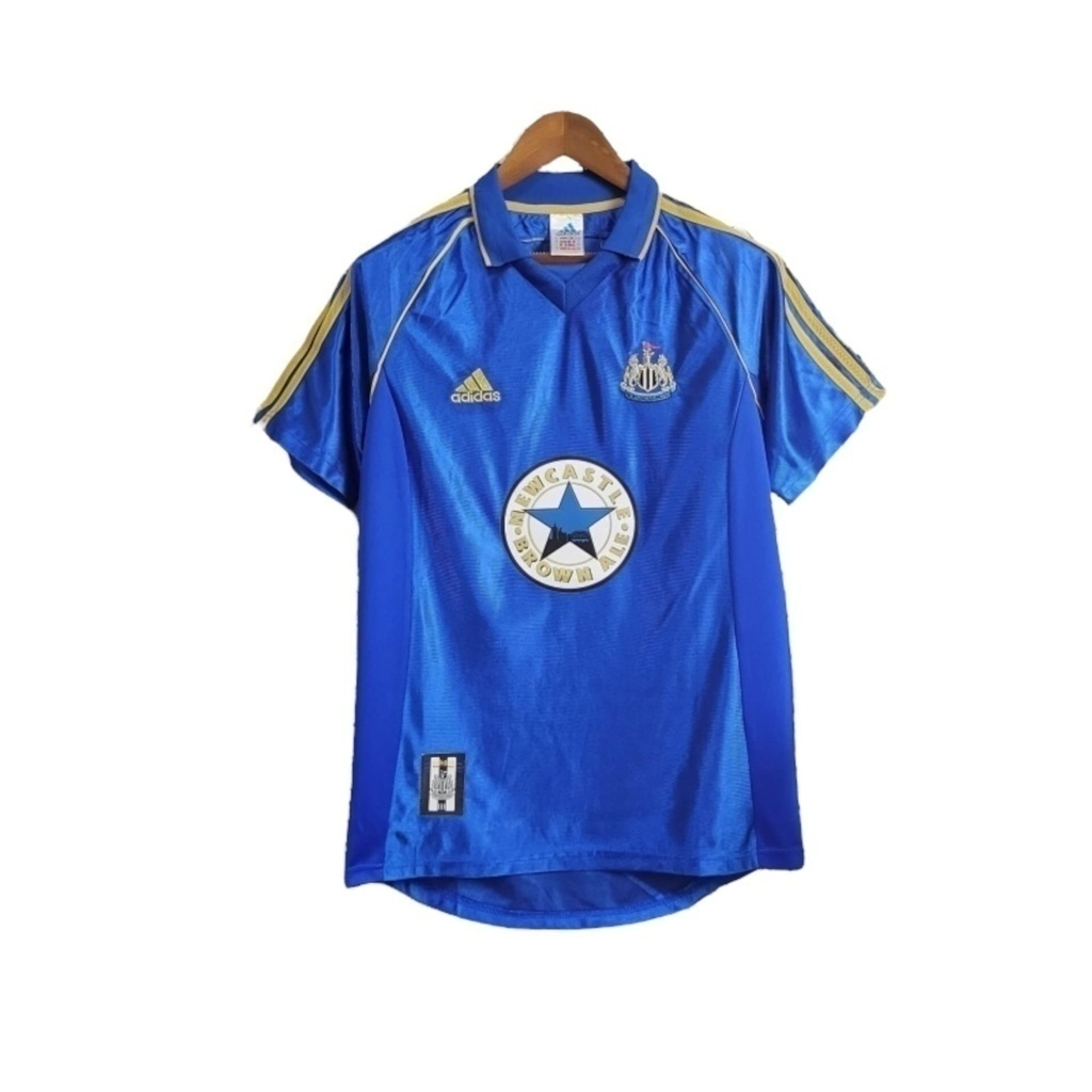 Camisa Newcastle II 1998/1999 - Retrô Adidas - Azul com detalhes em dourado