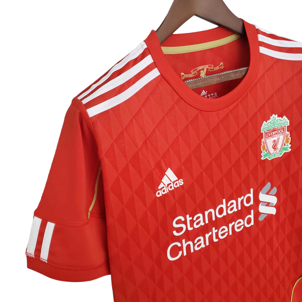 Camisa Liverpool I 2010/2011 - Retrô Adidas - Vermelha com detalhes em branco