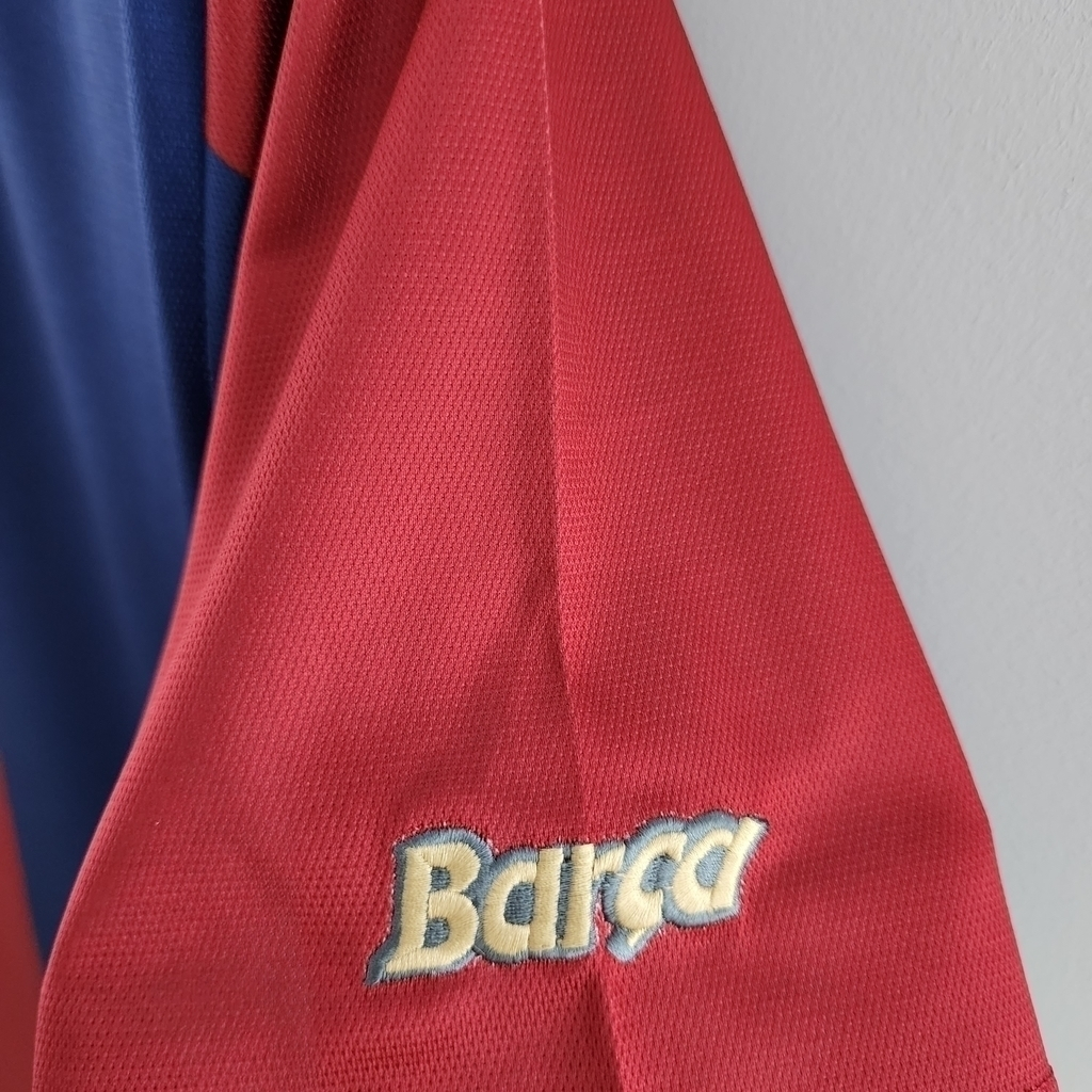 Camisa Barcelona I 1998/1999 - Retrô Nike - Azul e Grená