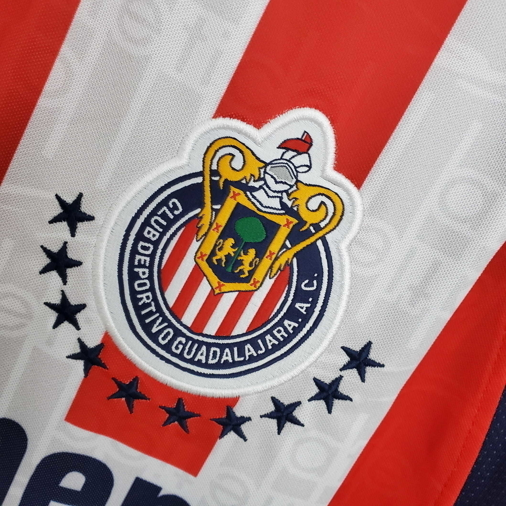 Camisa Chivas Guadalajara - 1999/2000 - Vermelha e Branca - Retrô Atletica