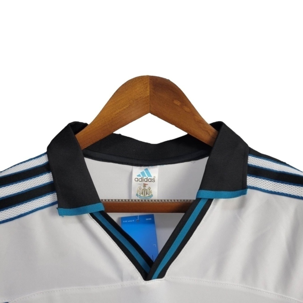 Camisa Newcastle II 1999/2000 - Retrô Adidas - Branca com detalhes em azul