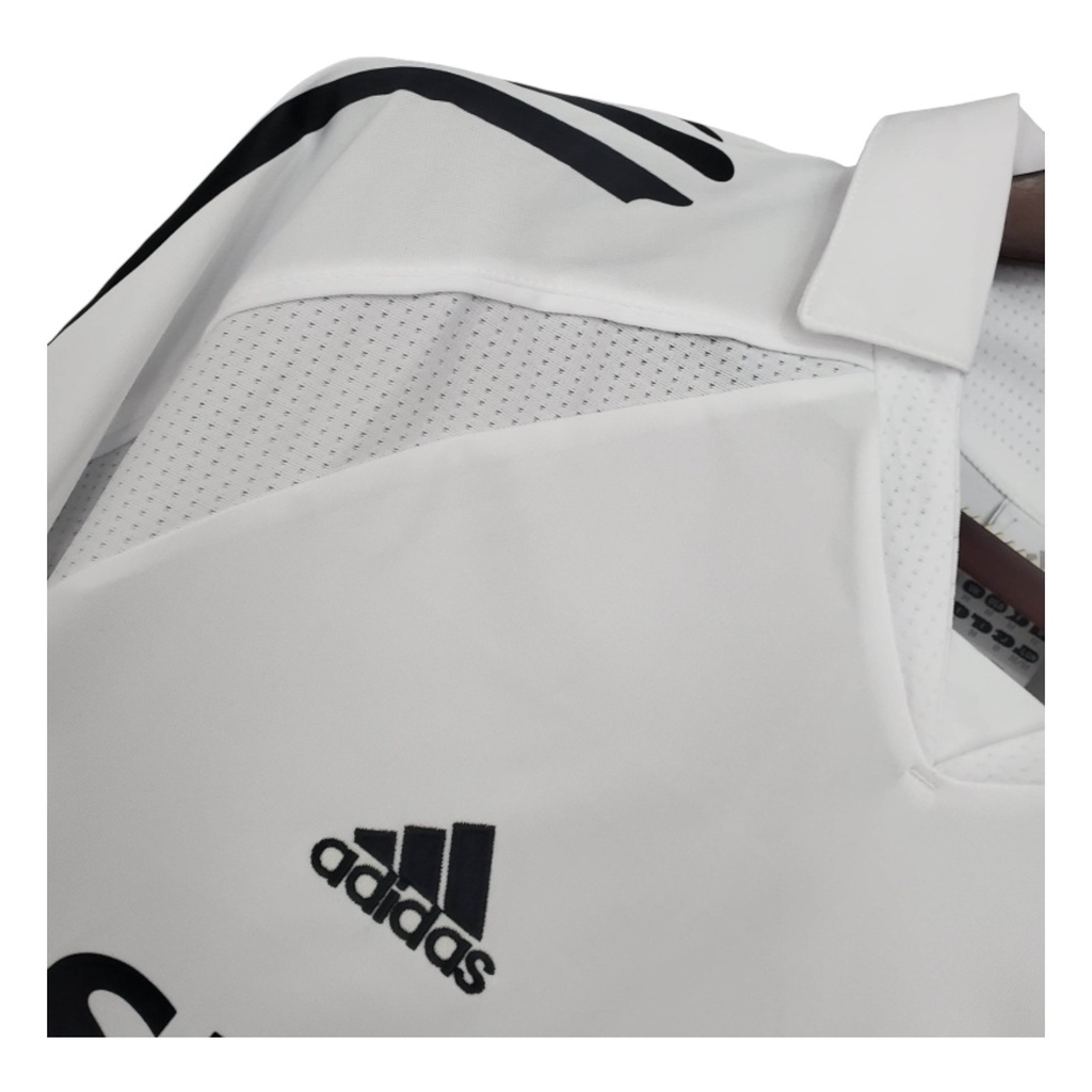 Camisa Real Madrid I 2005/2006 - Retrô Adidas - Branca com detalhes em preto