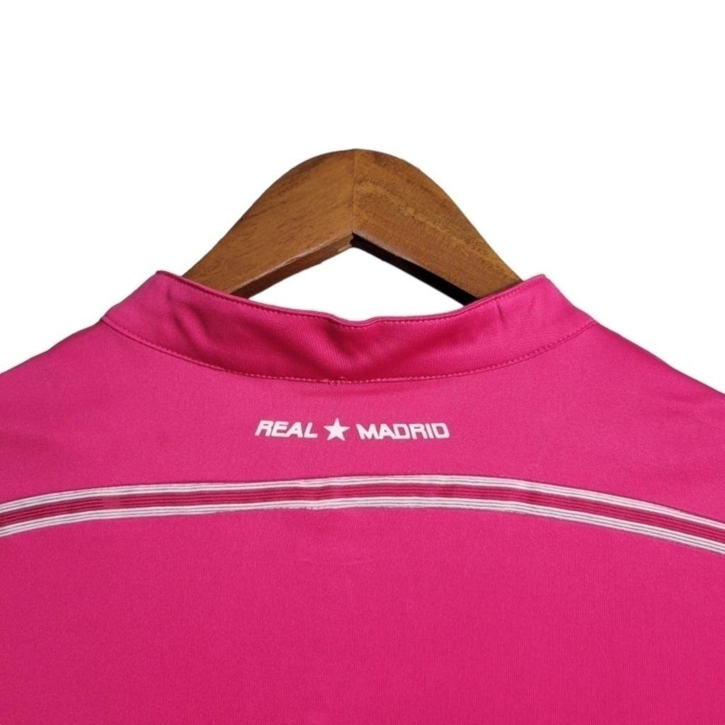 Camisa Real Madrid II 2014/2015 Manga Longa - Retrô Adidas - Rosa com detalhes em branco