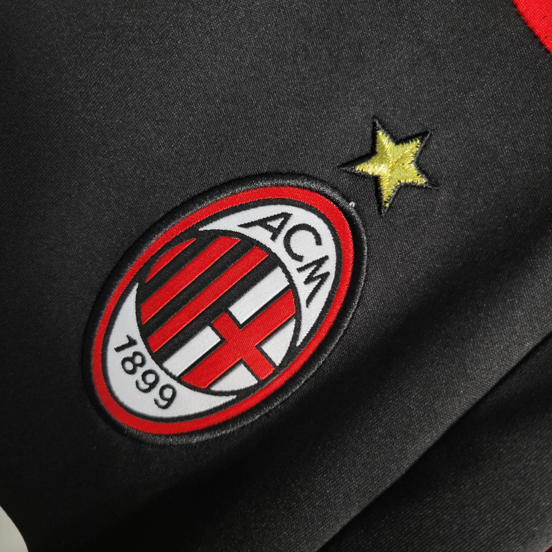 Camisa AC Milan II 2007/2008 - Retrô Adidas - Preta com detalhes em vermelho