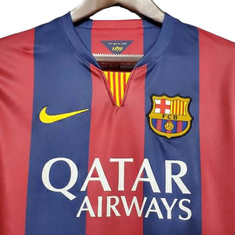Camisa Barcelona I 2014/2015 - Retrô Nike - Azul e Grená