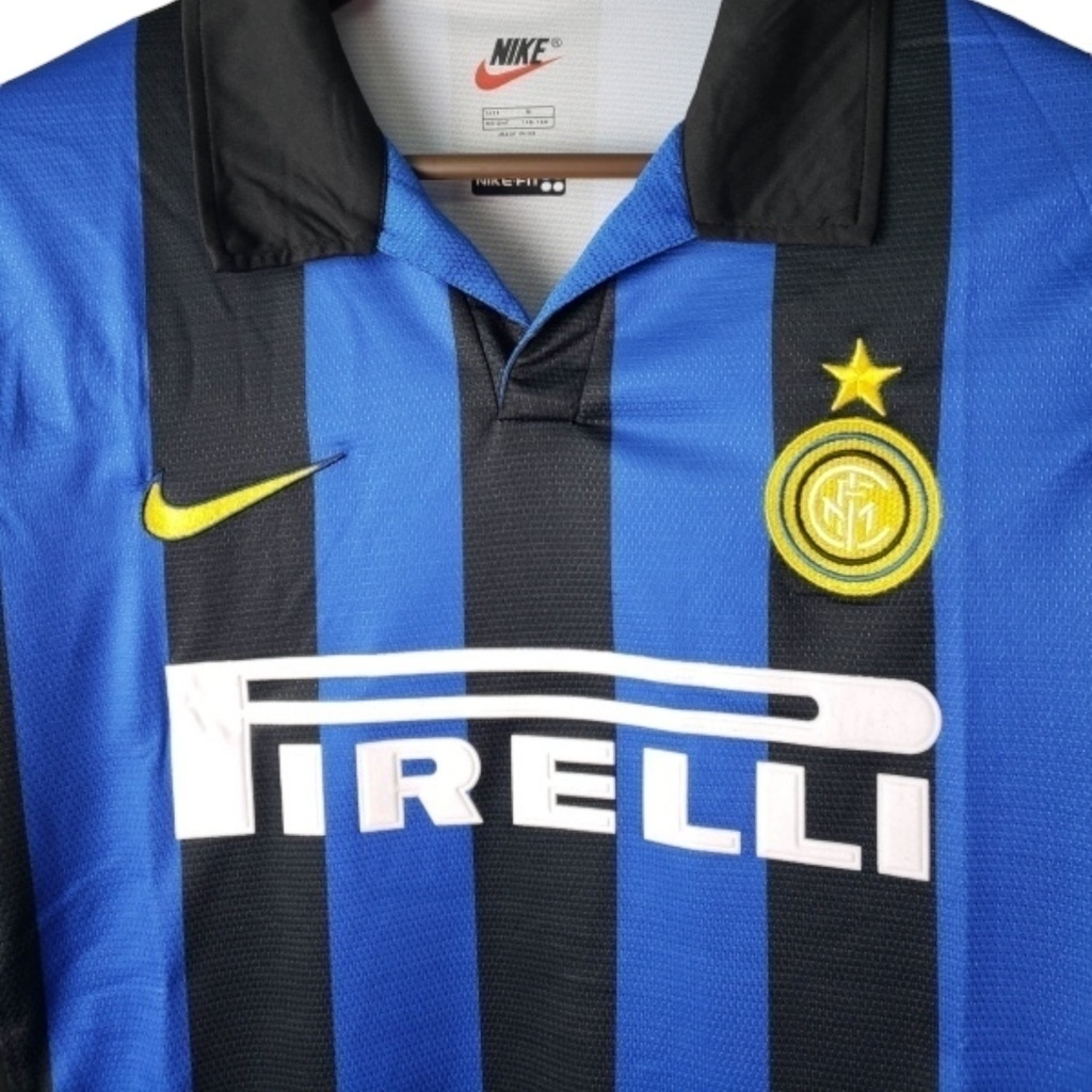 Camisa Inter de Milão 1998 Manga Longa - Retrô Nike - Azul e preta