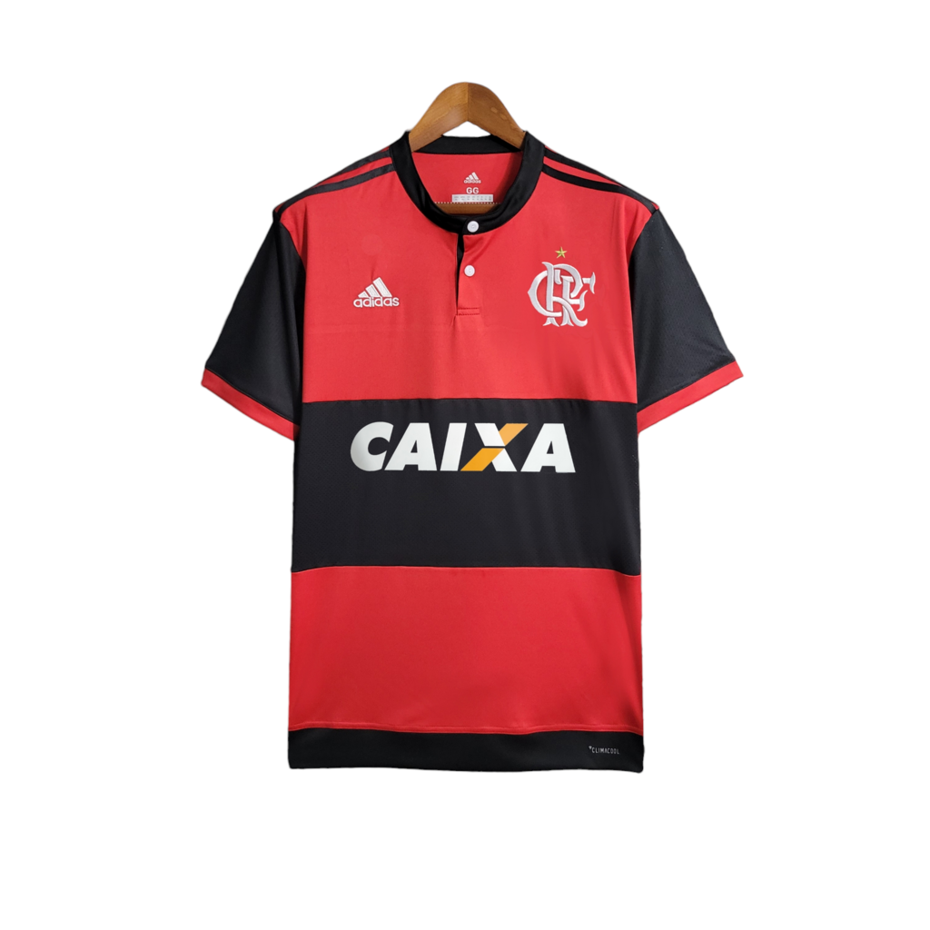Camisa Flamengo I 2017/2018 - Retrô Adidas - Vermelha com detalhes em Preto