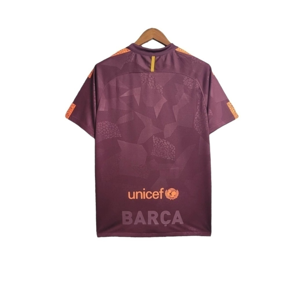 Camisa Barcelona 2018/2019 - Retrô Nike - Vinho com detalhes em laranja