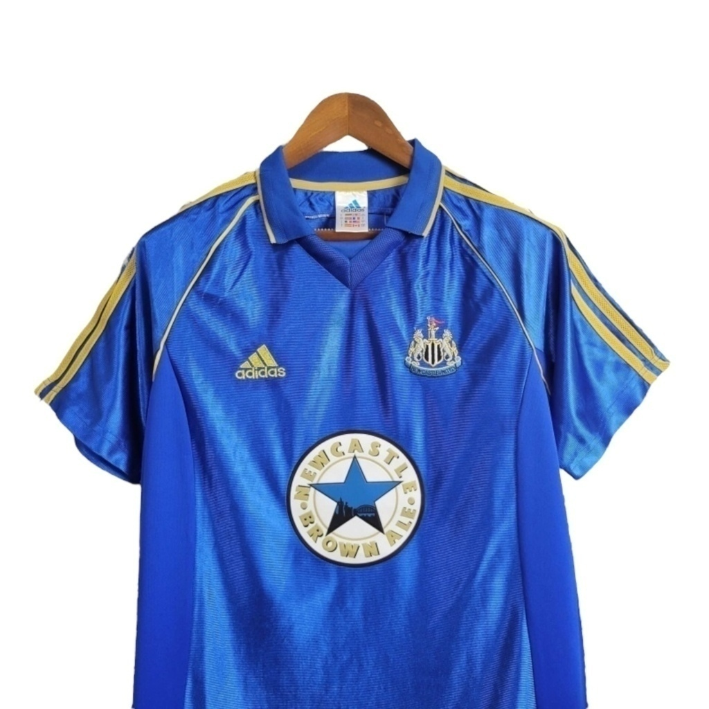 Camisa Newcastle II 1998/1999 - Retrô Adidas - Azul com detalhes em dourado