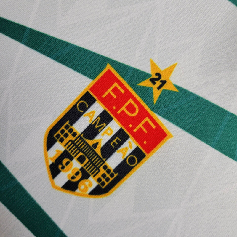 Camisa Palmeiras II 1996 - Retrô Reebok - Branca com detalhes em verde com patrocínio Parmalat