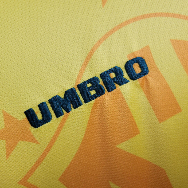 Conjunto Infantil Seleção Brasileira 1994 - Retrô Umbro - Amarelo
