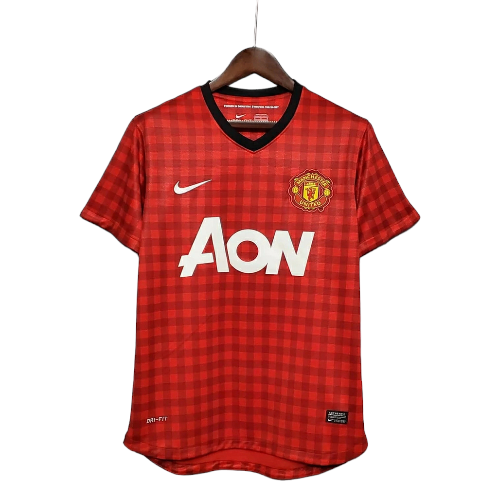 Camisa Manchester United 2012/2013 - Retrô Nike - Vermelha Xadrez