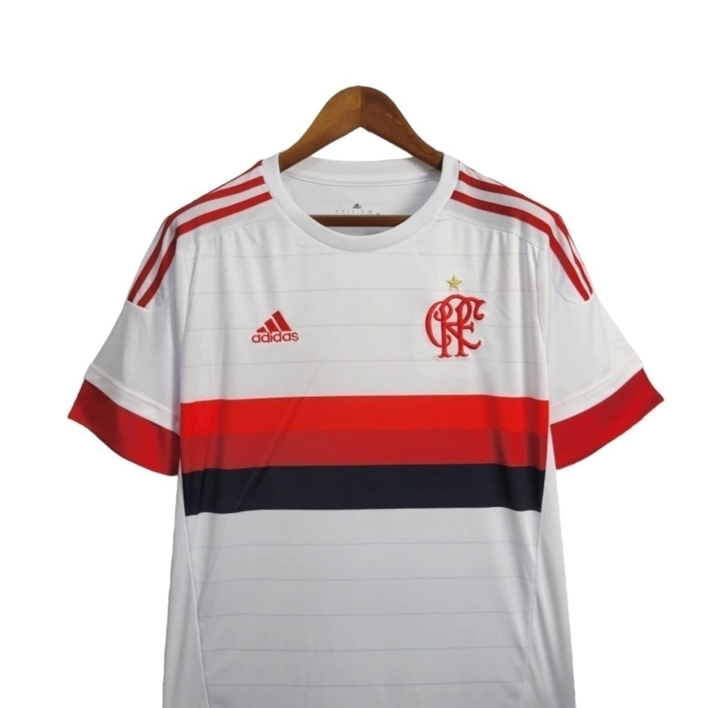 Camisa Flamengo II 2015/2016 - Retrô Adidas - Branca com detalhes em vermelho