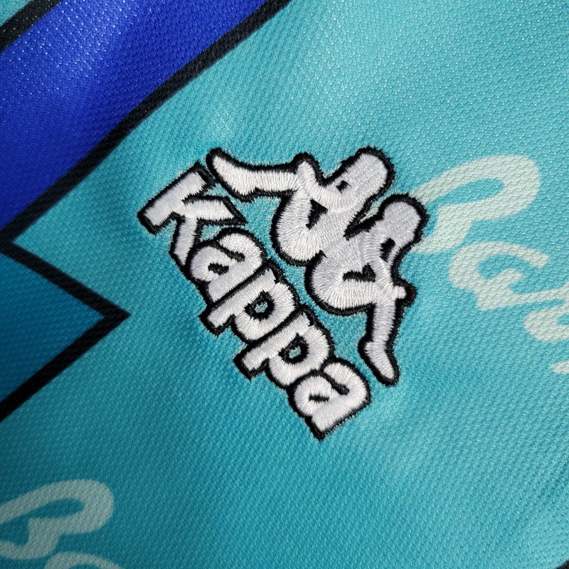 Camisa Barcelona II 1995/1997 - Retrô Kappa - Azul com detalhes em vermelho