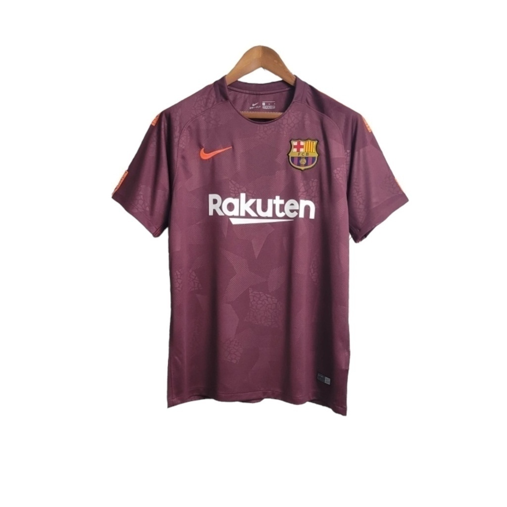 Camisa Barcelona 2018/2019 - Retrô Nike - Vinho com detalhes em laranja