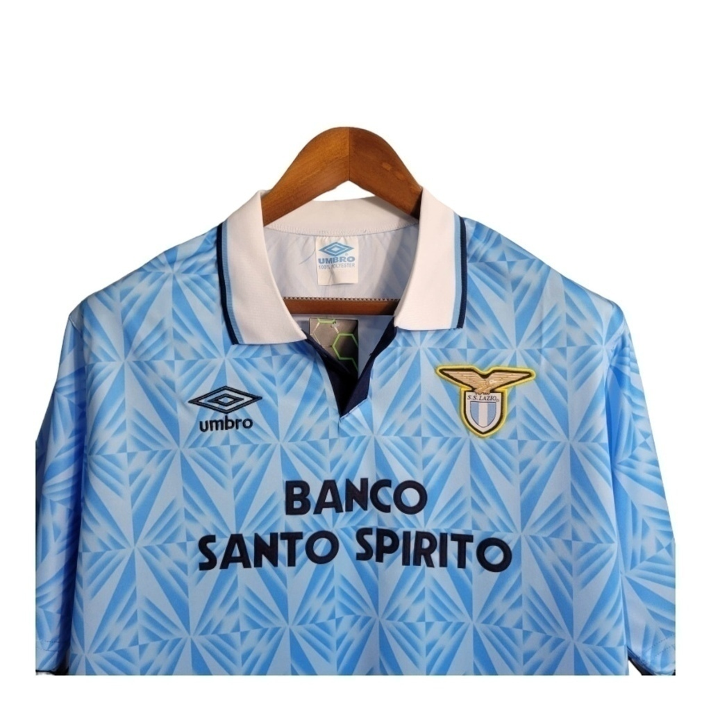 Camisa Lazio 1991 - Retrô Umbro - Azul com detalhes em branco