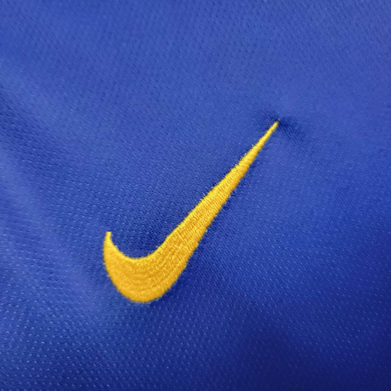 Conjunto Infantil Barcelona I 2008/2009 - Retrô Nike - Azul e vermelho com detalhes em amarelo