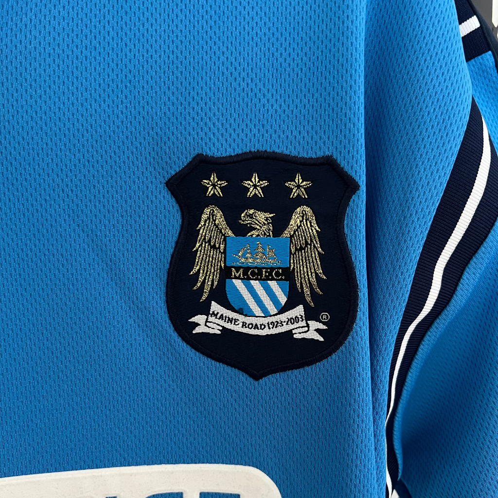 Camisa Manchester City 2002/2003 - Retrô - Azul