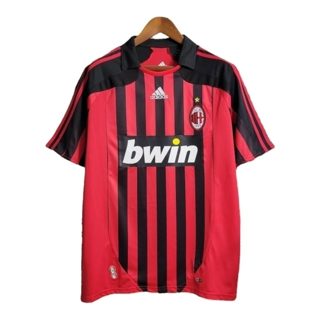 Camisa AC Milan I 2007/2008 - Retrô Adidas - Vermelha e preta