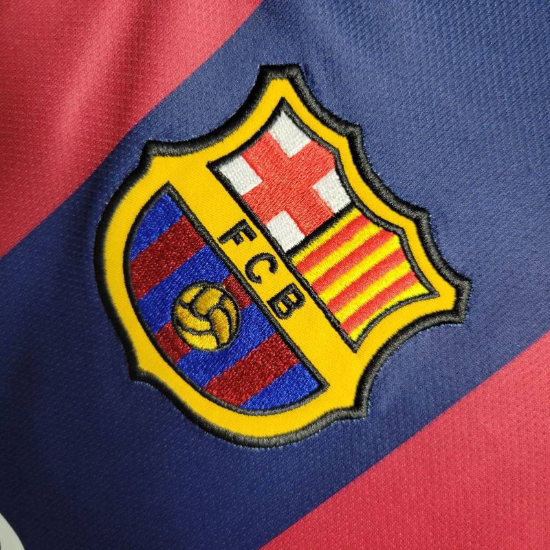 Camisa Barcelona I 2014/2015 Manga Longa - Retrô Nike - Azul e vermelha