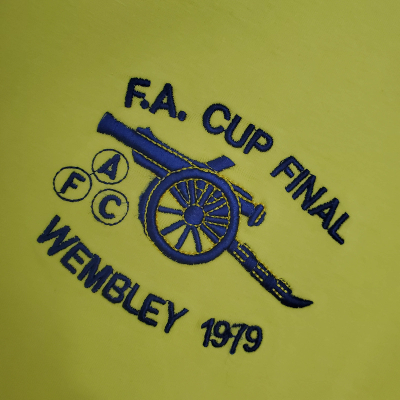 Camisa Arsenal II 1971/1979 Manga Longa - Retrô Adidas - Amarela com detalhes em azul
