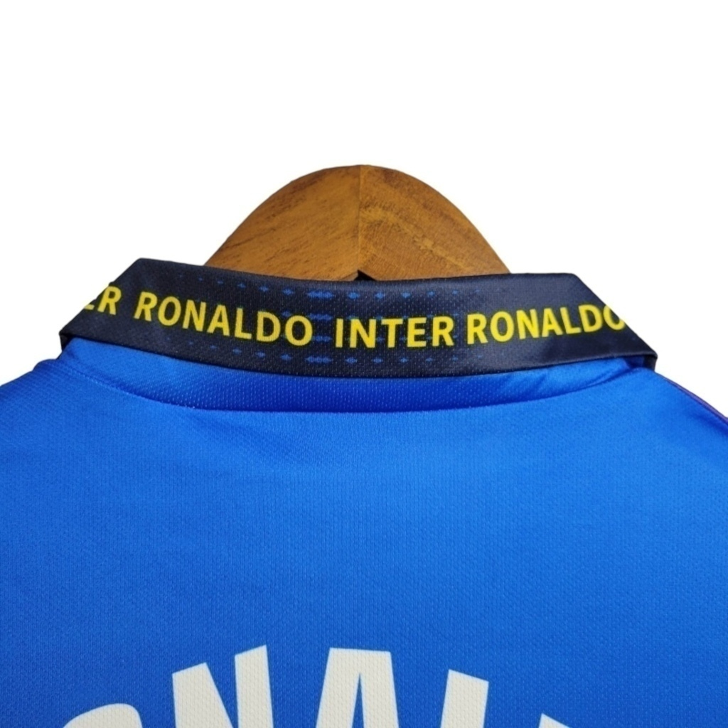 Camisa Inter de Milão Ronaldo 1997/1998 - Retrô - Azul