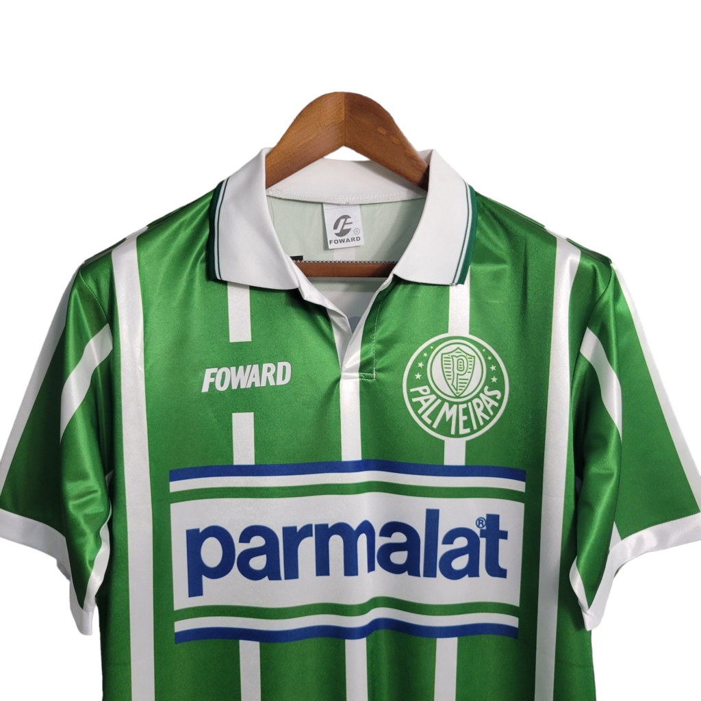 Camisa Palmeiras I 1993 - Retrô Foward - Verde com listras em branco