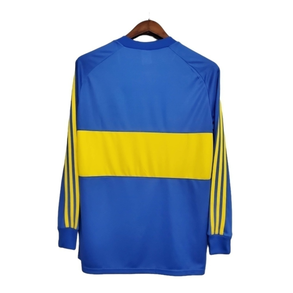 Camisa Boca Juniors I 1981 Manga Longa - Retrô Adidas - Azul com detalhes em amarelo