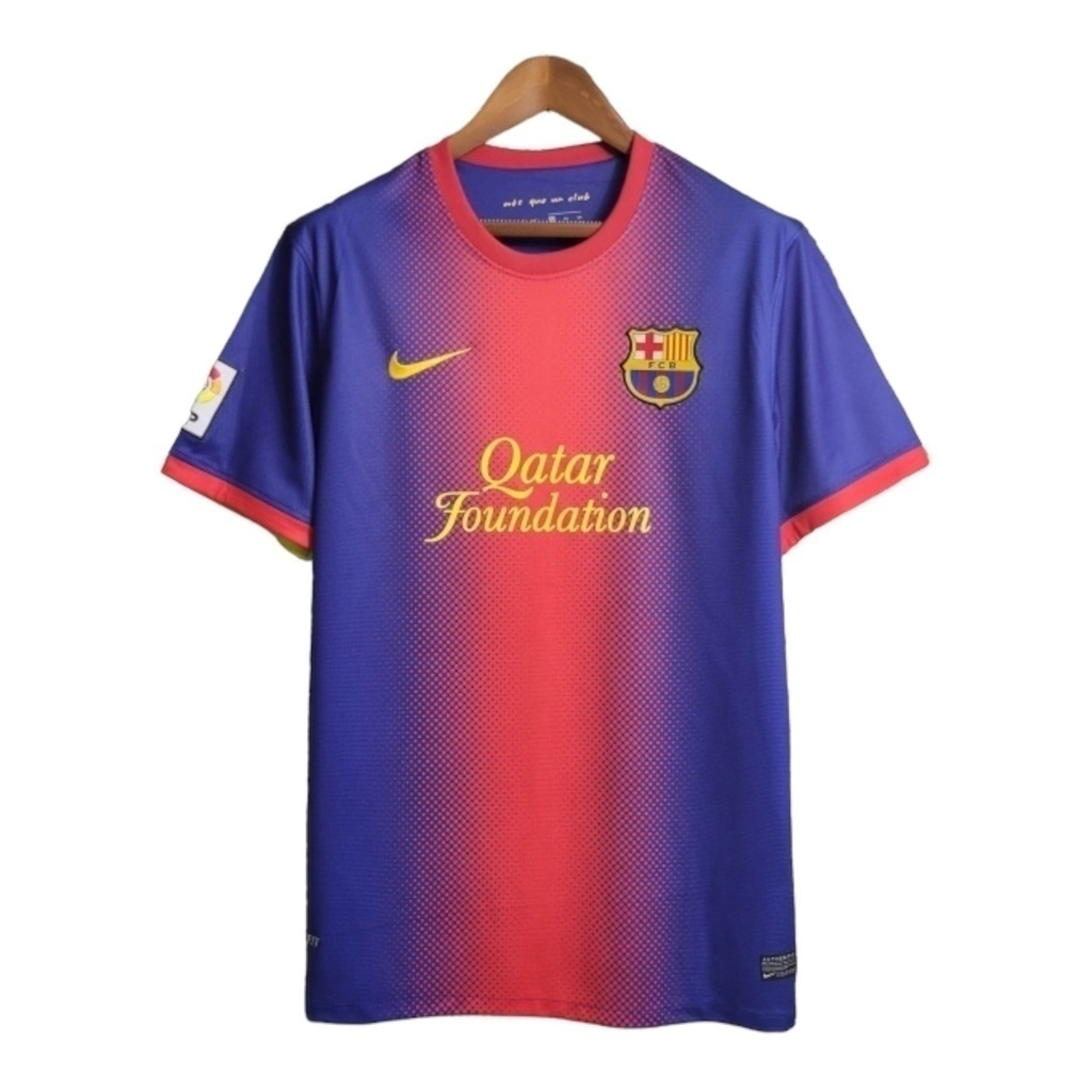 Camisa Barcelona I 2012/2013 - Retrô Nike - Azul com detalhes em vermelho