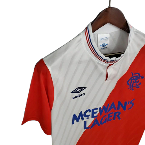 Camisa Rangers 1987/1988 - Retrô Umbro - Branca e Vermelha