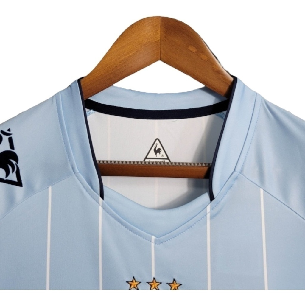 Camisa Manchester City I 2007/2008 - Retrô - Azul com detalhes em branco