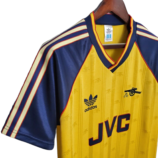 Camisa Arsenal 1989/1991 - Retrô Adidas - Amarela com detalhes em azul