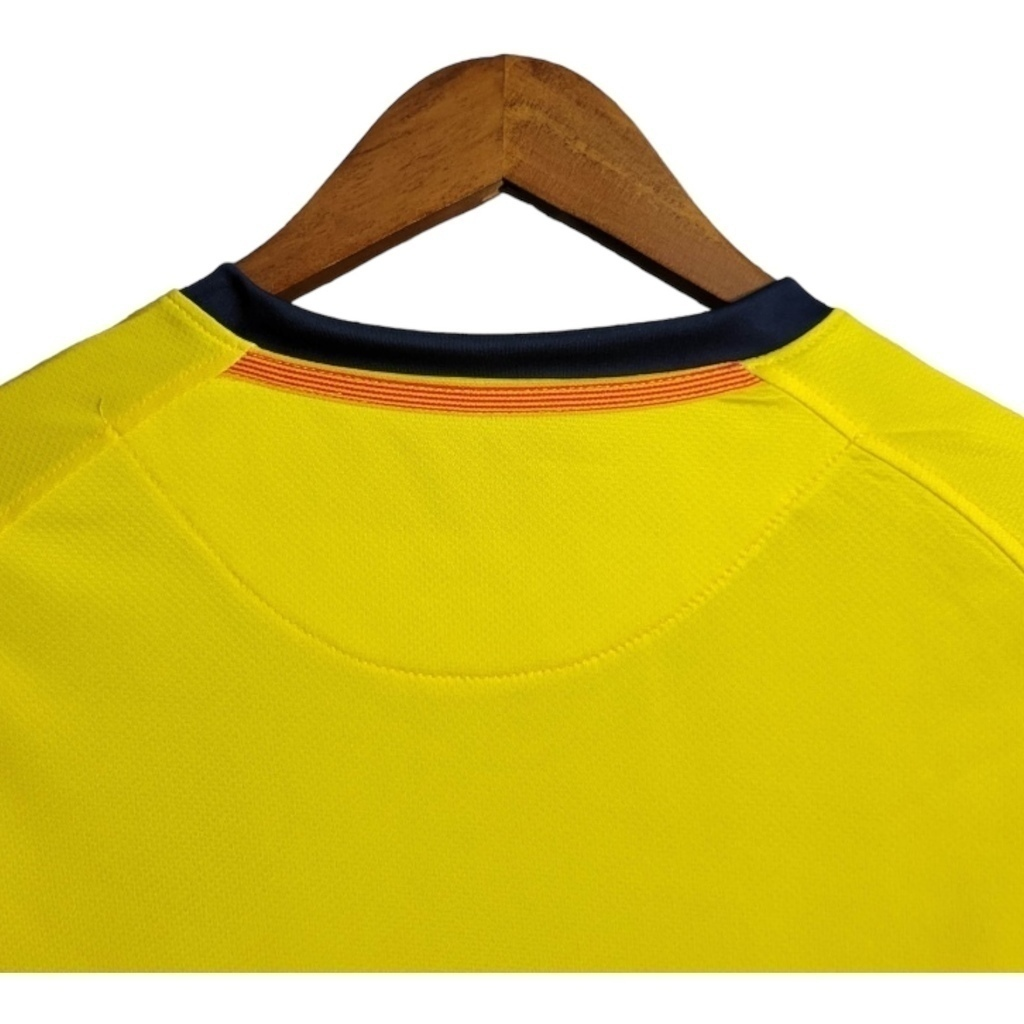 Camisa Barcelona II 2008/2009 - Retrô Nike - Amarela com detalhes em azul e vermelho