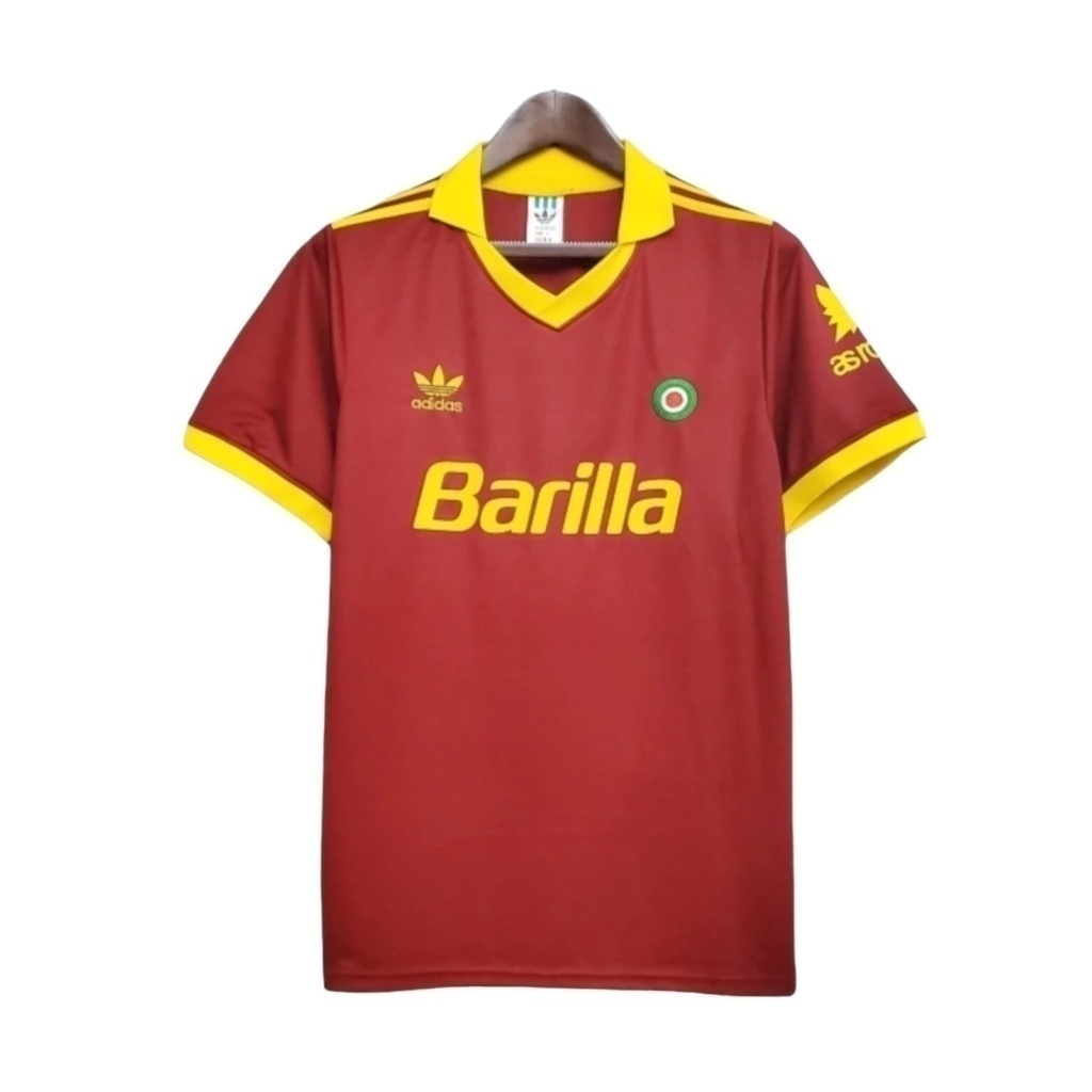 Camisa Roma I 1991/1992 - Retrô Adidas - Vermelha com detalhes em amarelo