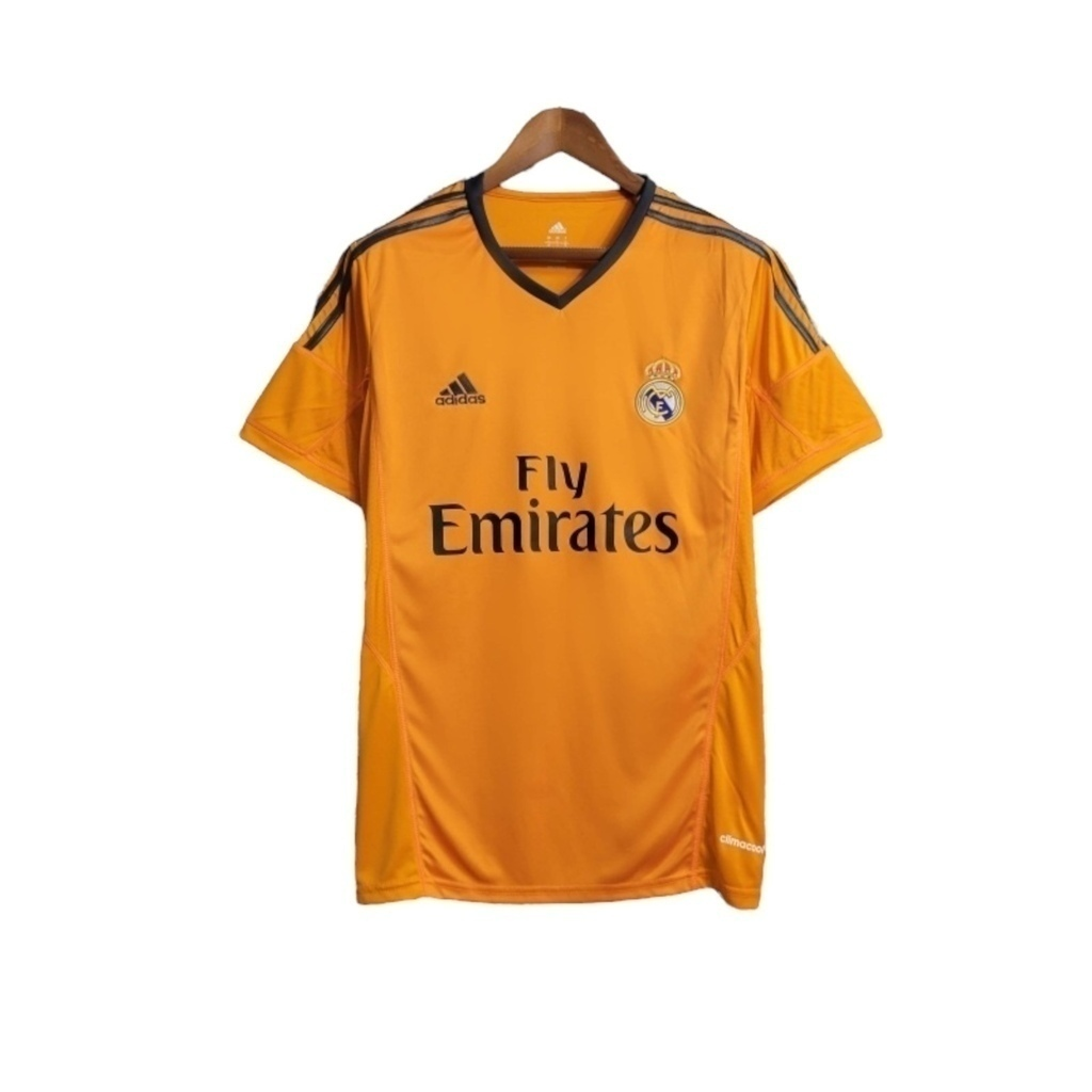 Camisa Real Madrid II 2013/2014 - Retrô Adidas - Laranja com detalhes em cinza