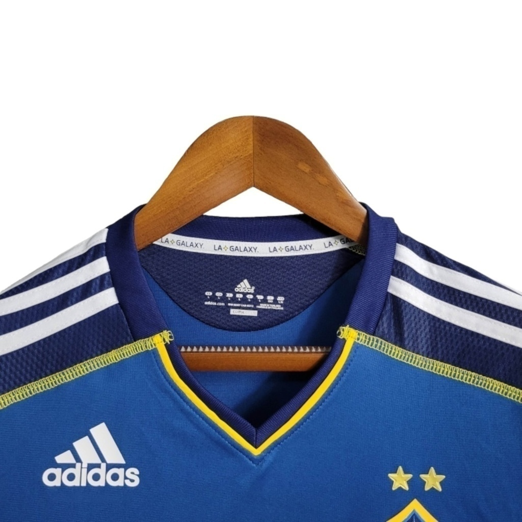 Camisa Los Angeles Galaxy II 2011/2012 Manga Longa - Retrô Adidas - Azul com detalhes em branco e amarelo
