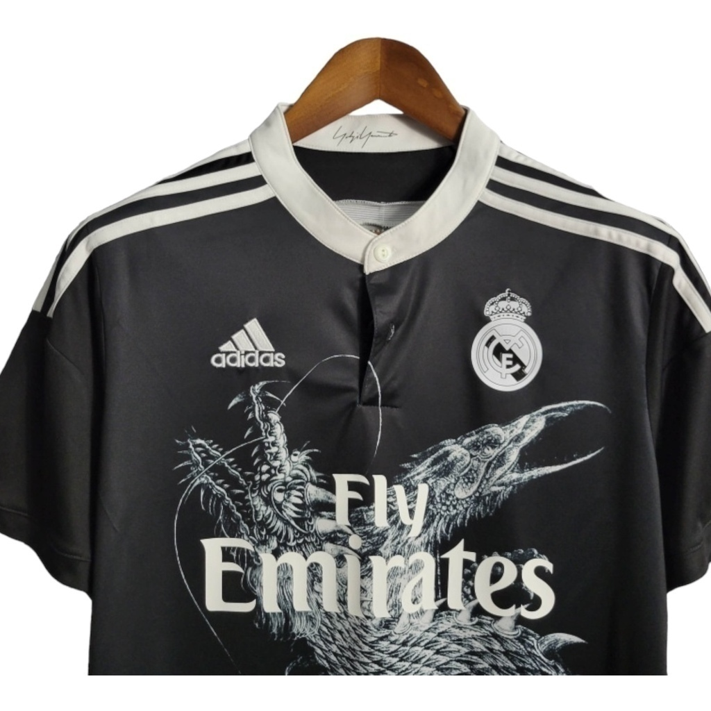 Camisa Real Madrid 2014 - Retrô Adidas - Preta com detalhes em branco
