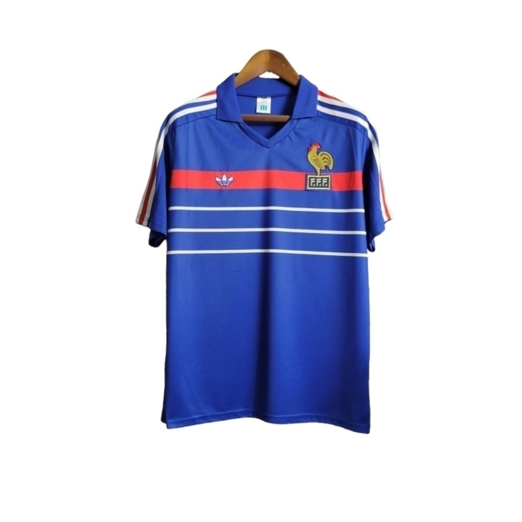 Camisa Seleção da França I 1984/1986 - Retrô Adidas - Azul