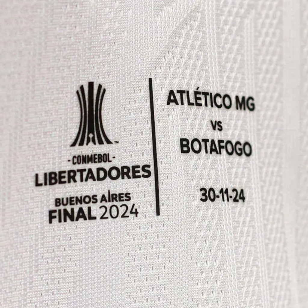 Camisa Botafogo III 24/25 Edição da Final da Libertadores 2024 - Torcedor Reebok Masculina - Branca com detalhes em preto