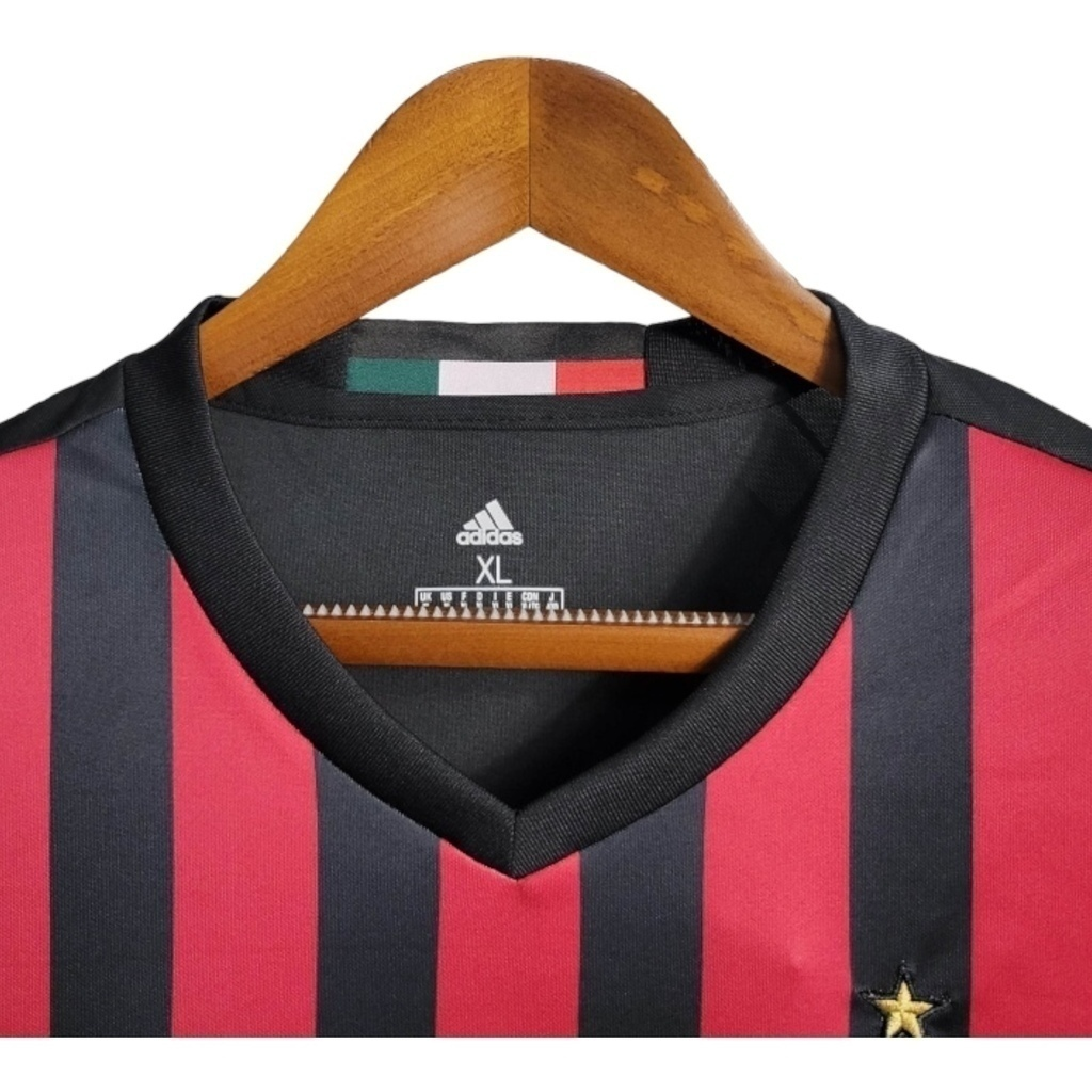Camisa AC Milan I 2016/2017 - Retrô Adidas - Vermelha e preta