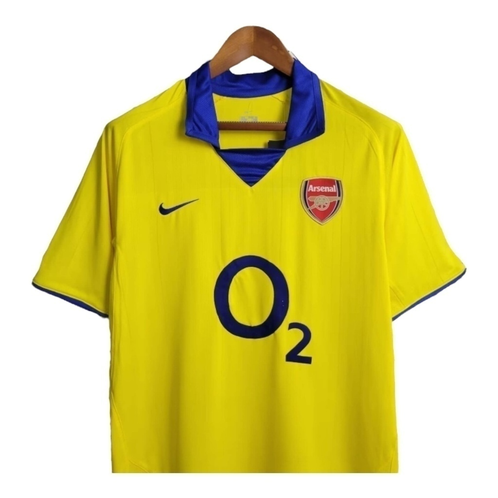 Camisa Arsenal II 2003/2004 - Retrô Nike - Amarela com detalhes em azul