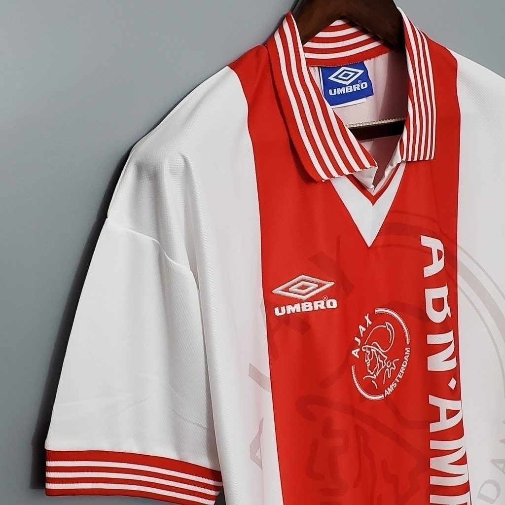 Camisa Ajax I 1995/1996 - Retrô Umbro - Branca e vermelha