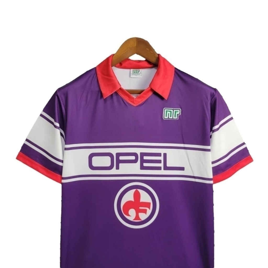 Camisa Fiorentina I 1984/1985 - Retrô Ennere - Roxa com detalhes em branco e vermelho
