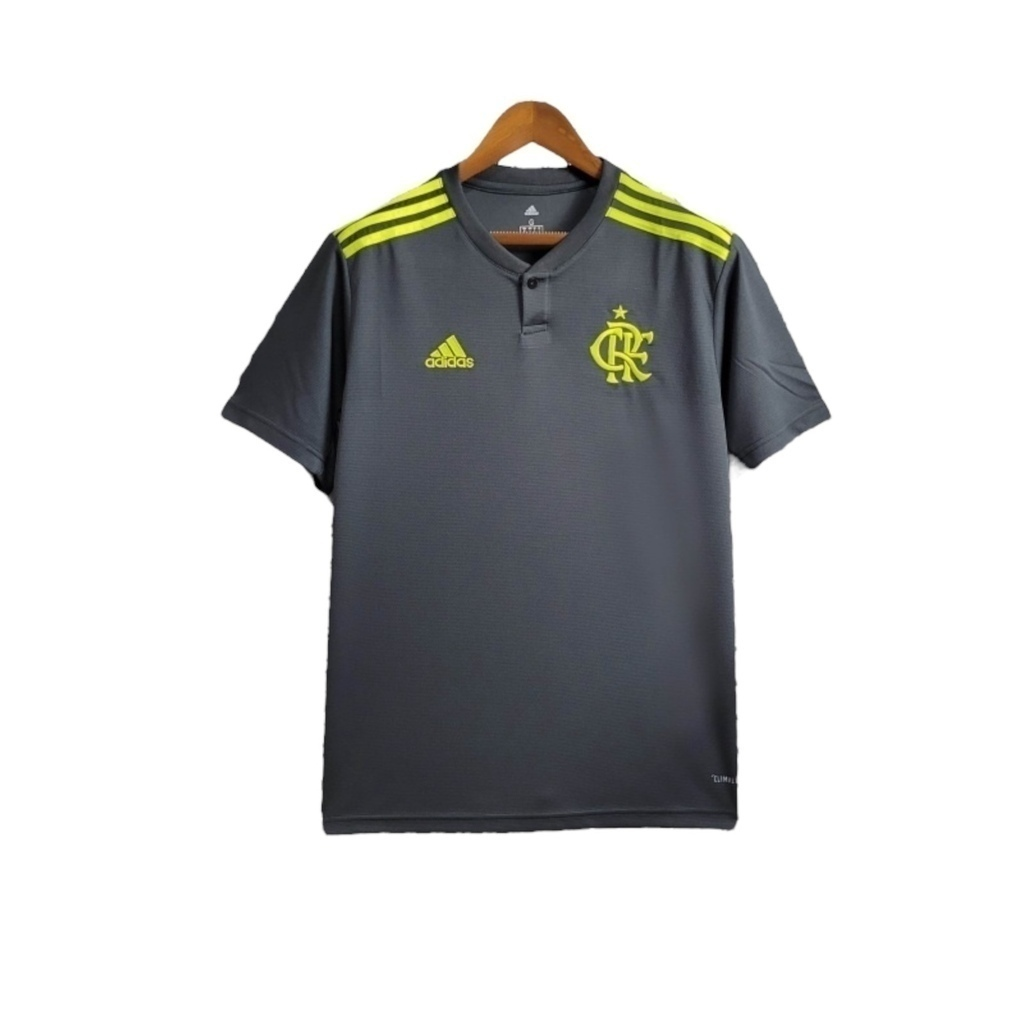 Camisa Flamengo III 2019/2020 - Retrô Adidas - Cinza com detalhes em amarelo