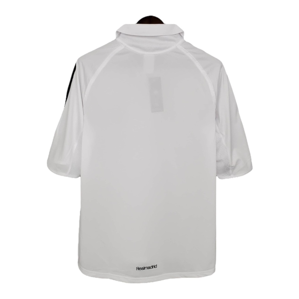 Camisa Real Madrid I 2005/2006 - Retrô Adidas - Branca com detalhes em preto