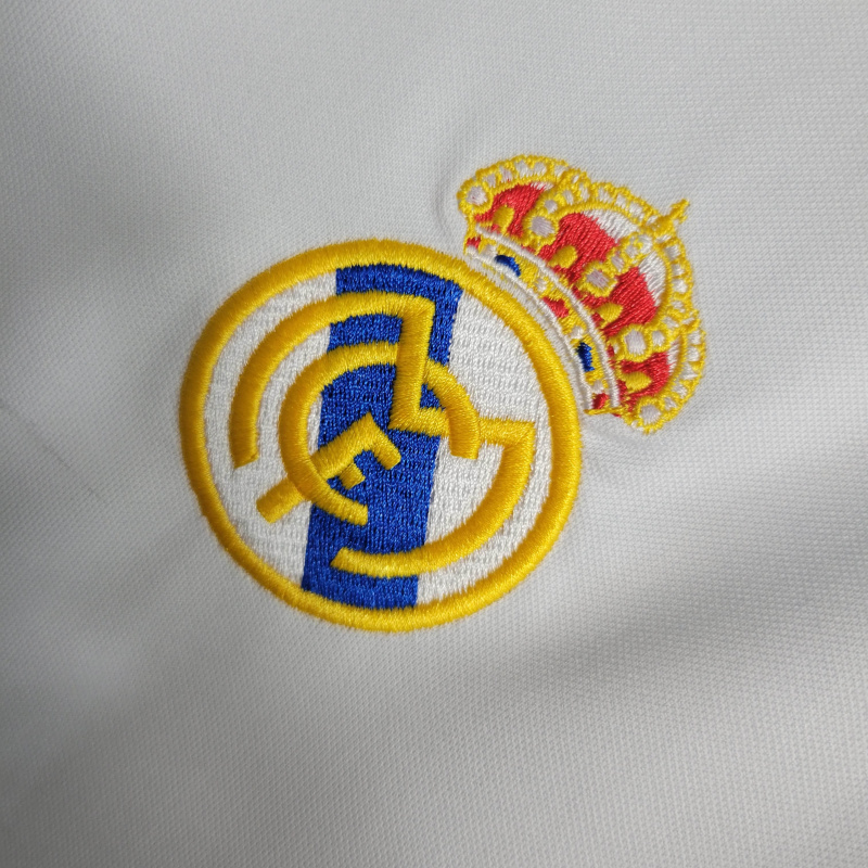 Camisa Real Madrid I 2000/2001 - Retrô Adidas - Branca com detalhes em azul