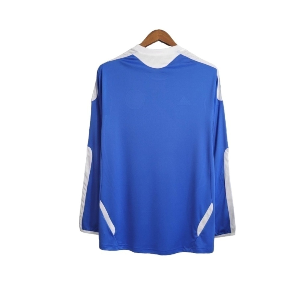 Camisa Chelsea I 2011/2012 Manga Longa - Retrô Adidas - Azul com detalhes em branco