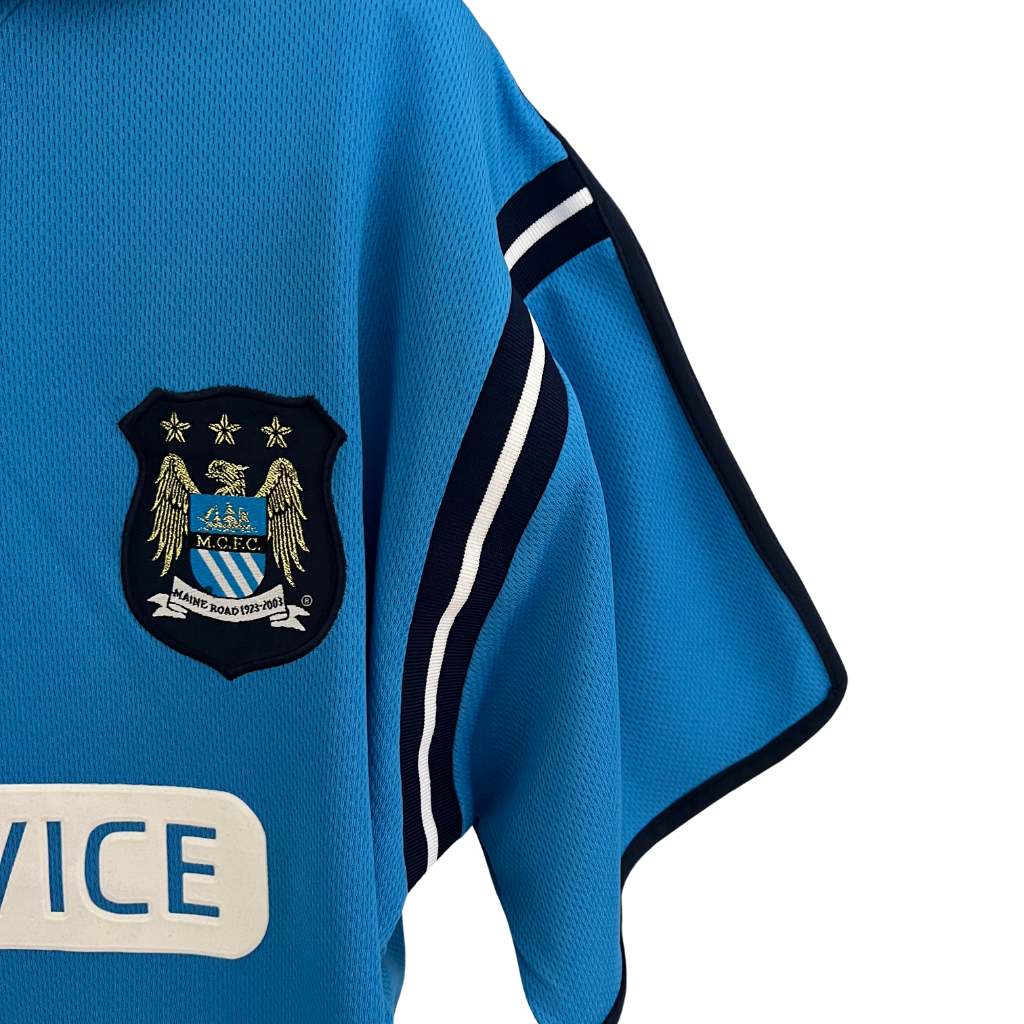 Camisa Manchester City 2002/2003 - Retrô - Azul