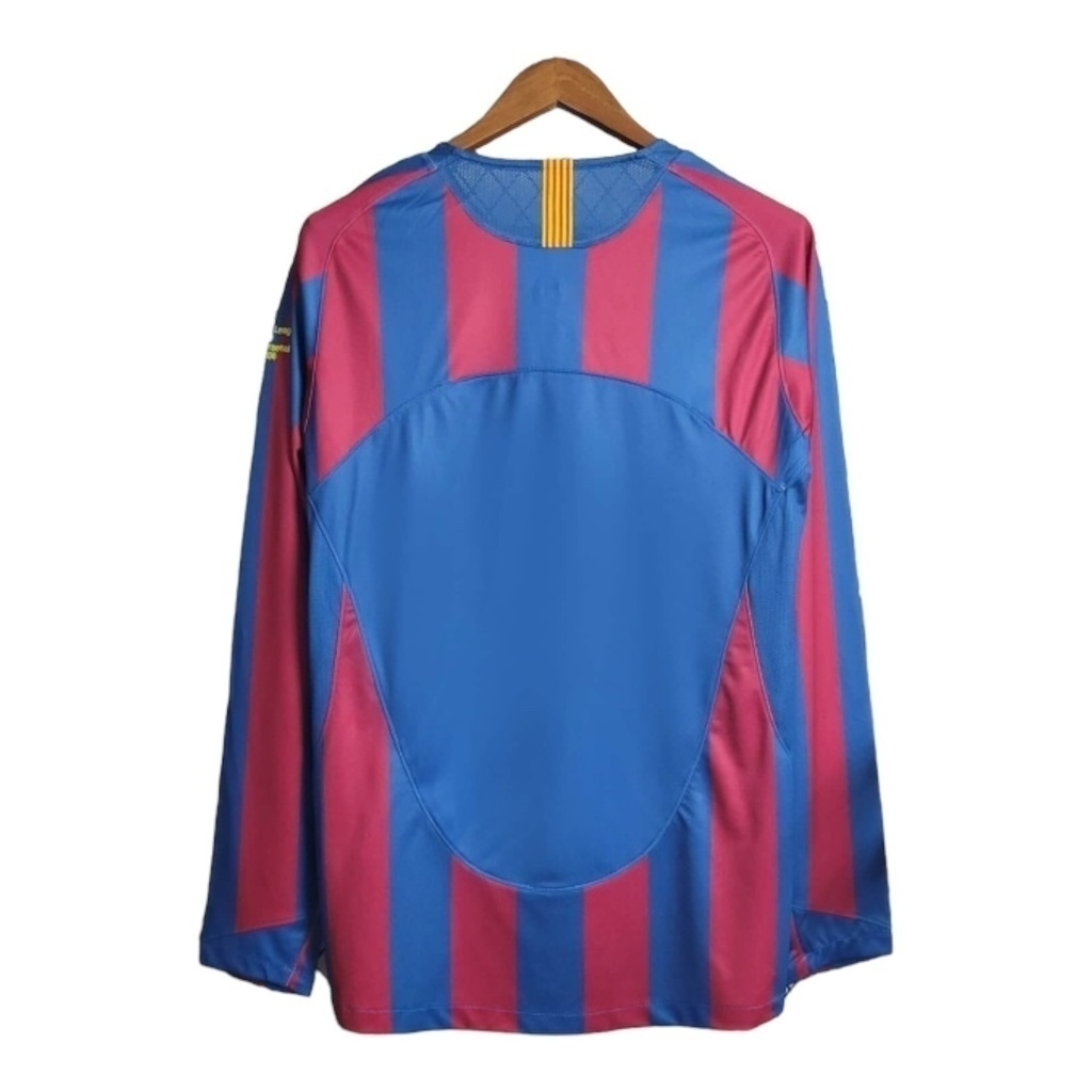 Camisa Barcelona I 2005/2006 Manga Longa - Retrô Nike - Azul e vermelha