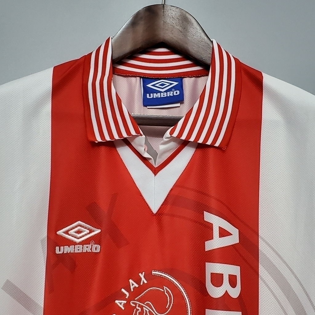 Camisa Ajax I 1995/1996 - Retrô Umbro - Branca e vermelha